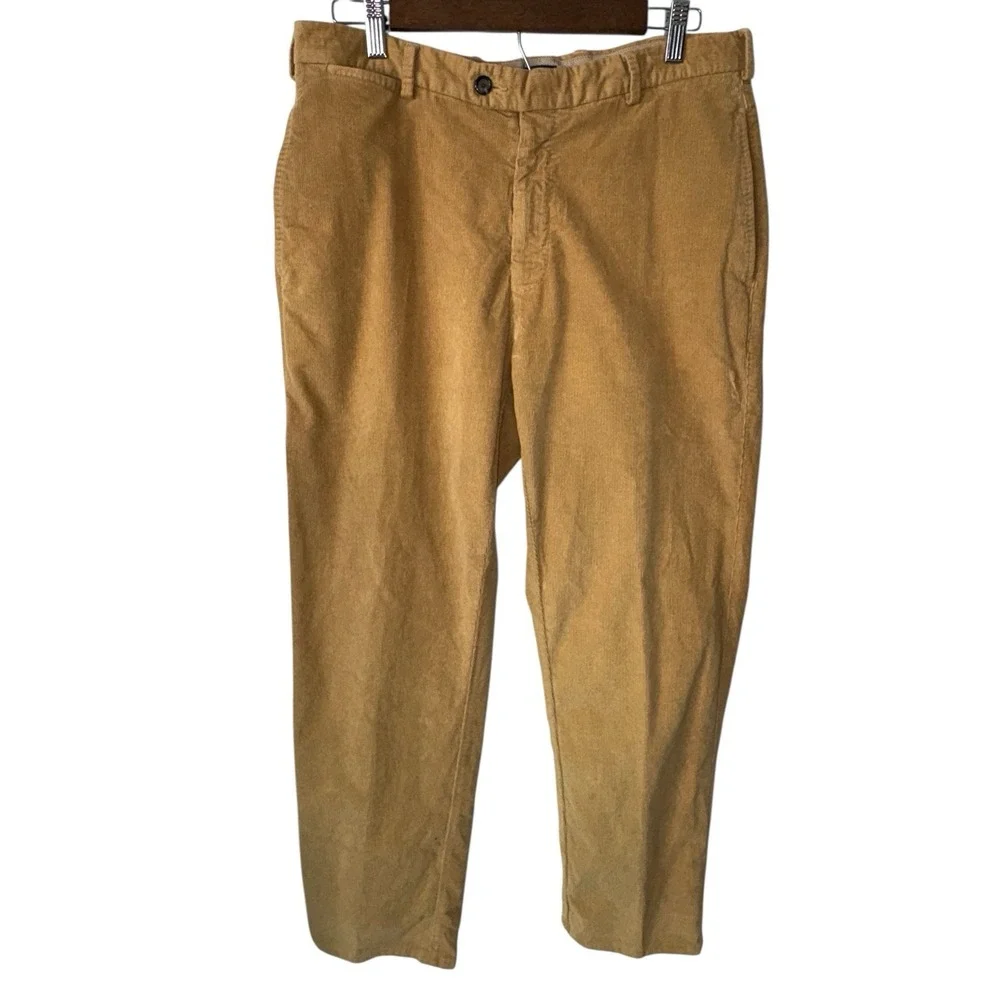 Peter‎ Millar Pants Mens 33x31 Brown Corduroy 5-Pocket Stretch Flat Front Casual